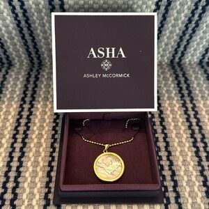 ASHA Ashley McCormick Island Charm St. Barths 18” Beaded Vermeil Chain Valentine